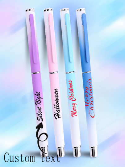 4 piezas/Bolígrafo de goma, plástico y metal - Dos tipos de métodos de suministro de tinta, compatible con cartuchos de tinta de 3,4 mm de calibre, punta de bolígrafo de 0,38 mm - Adecuado para la escuela, la oficina, los negocios, la firma, los regalos, etc.