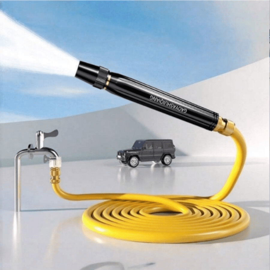 High Pressure Car Wash Water Gun Nozzle, High Pressure Water Gun For Home Use, Suitable For Rinsing, Watering Plants And Vegetables, With Stainless Steel Water Hose Clamp