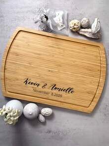 1pc Customized Cutting Board, Personalized Engraving, Mother & Child Cooking Food Board Set, Can Customize Name Or Preferred Text, Unique And Meaningful, Ideal Gift For Father/Mother, Husband/Wife, Boyfriend/Girlfriend, Perfect For Wedding, Family Gathering, Anniversary, Father's Day, Mother's Day, Valentine's Day, Christmas, Multi-Functional, Durable, Decorative, Reusable - Brown - View 19