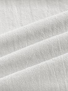 Vestido Casual E Folgado de Alcinha Tecido Em Tear Para Férias de Verão Tecido Simples Nenhum Costas nuas sem costas Franzido Casamento branco réveillon - Branco - Visão 3