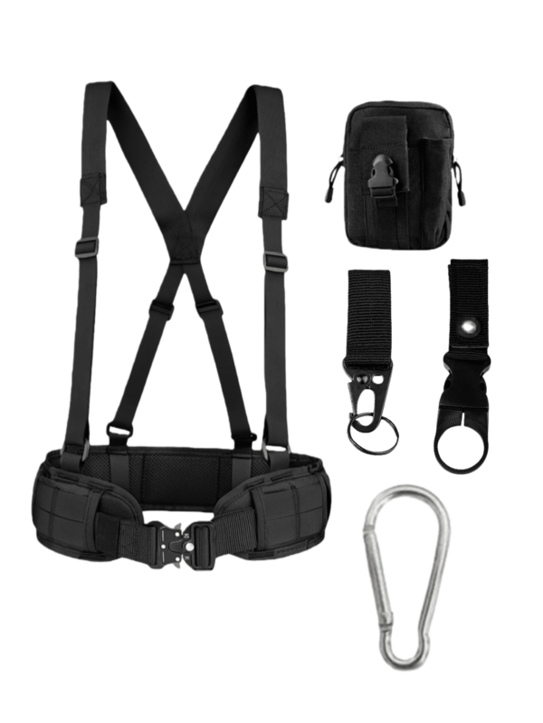 7pcs 2025 New Outdoor Military Tactical Waist Pack Set, Multi-Functional Quick Release Nylon Waist Belt, Suspenders, Handmade For Outdoor Activities, Hiking, Climbing Old Money Vintage Autumn/Fall Urban Outfit Classic Christmas Winter Fashion Daily Men Boyfriend Gift
