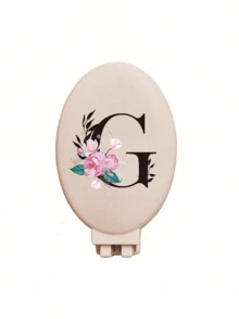 Printed With Peony Flowers Initials A-Z Portable Hollow Comb Makeup Mirror Integrated Portable Folding Mirror Comb And Makeup Mirror - Portable, Desktop, Modern Travel Beauty Tools, Folding Comb With Makeup Mirror,Hair Brush,Slick Back Brush,Styling Brush,Curly Hair Brush,Edge Brush,Hair Comb,Brush Hair,Hair Brush Set,Comb Hair,Comb For Curls,Detangling Brush,Hair Brush For Women,Hair,Travel,Hair Products,Hair Tools,Hair Stuff,Barber,Barber Accessories,Barbershop,Hairdressing Equipment