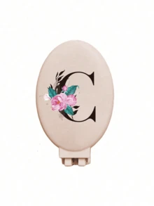 Printed With Peony Flowers Initials A-Z Portable Hollow Comb Makeup Mirror Integrated Portable Folding Mirror Comb And Makeup Mirror - Portable, Desktop, Modern Travel Beauty Tools, Folding Comb With Makeup Mirror,Hair Brush,Slick Back Brush,Styling Brush,Curly Hair Brush,Edge Brush,Hair Comb,Brush Hair,Hair Brush Set,Comb Hair,Comb For Curls,Detangling Brush,Hair Brush For Women,Hair,Travel,Hair Products,Hair Tools,Hair Stuff,Barber,Barber Accessories,Barbershop,Hairdressing Equipment