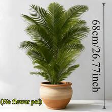 1pc Lifelike Artificial Palm Tree, No Maintenance Required, No Lighting Needed, Never Withers, Waterproof & UV-Resistant - Suitable For Office Desk, Home Decor, Ins Style, Apartment, Gift, Hotel, Mall, Cafe, Bedroom, Study - Enhances Ambiance, Minimalist & Modern Home Decor - Army Green - View 14