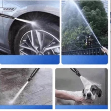 高压洗车水枪喷嘴，家用高压水枪，适用于冲洗、浇灌植物和蔬菜，配有不锈钢水管夹 - 彩色 - 查看 7