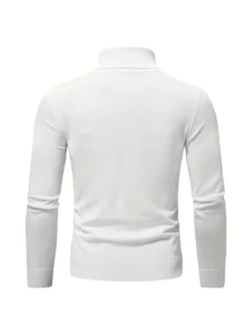 GRDR Men's Crew Neck Long Sleeve Sweater, Versatile Everyday Wear Knitted Pullover - White - View 3