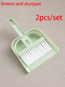 2件套迷你簸箕扫帚套装，紧凑型桌面清洁套装 - 迷你簸箕和扫帚，适用于键盘、宠物毛发、狭窄空间 - 便携式设计，适合家庭、办公室和汽车使用 - 非常适合小空间 - 彩色 - 查看 3