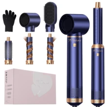 ATOPSKINS 2026 Upgraded 5-In-1 Hair Dryer Brush Set, Hot Air Styler,Professional Hair Styling Tool | 5 Detachable Heads + 3 Adjustable Temp Settings | Auto Curling + Multi-Styling | Frizz-Free, Anti-Static, Long-Lasting Hold & Airy Bangs/Layers - EU F Type Plug(220-240V) - View 13