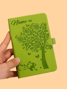 1 Piece Of A6 Personalized Notebook With Custom Name And Cute Patterns, A Mini Pocket-Sized Minimalist Memo Pad With Lined Pages And Blank Pages On Both Sides, Suitable For Writing, Drawing, School Activities, Student Rewards, Available In Multiple Colors, Back-To-School Supplies.