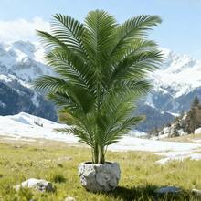 1pc Lifelike Artificial Palm Tree, No Maintenance Required, No Lighting Needed, Never Withers, Waterproof & UV-Resistant - Suitable For Office Desk, Home Decor, Ins Style, Apartment, Gift, Hotel, Mall, Cafe, Bedroom, Study - Enhances Ambiance, Minimalist & Modern Home Decor - Army Green - View 11