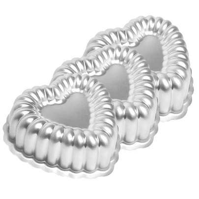 Kit 3 Formas Ballerine Coração M Alumínio Confeitaria 18 cm