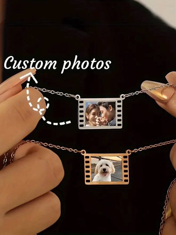 Customized Photo Locket Necklace, Personalized Pendant Jewelry Gift For Couples, Family, Friends, Surprise For Mom, Girlfriend, Back To School, Suitable For Mother's Day, Valentine's Day, Birthday, Anniversary, Friend Gift, Classmates, Graduation, Christmas