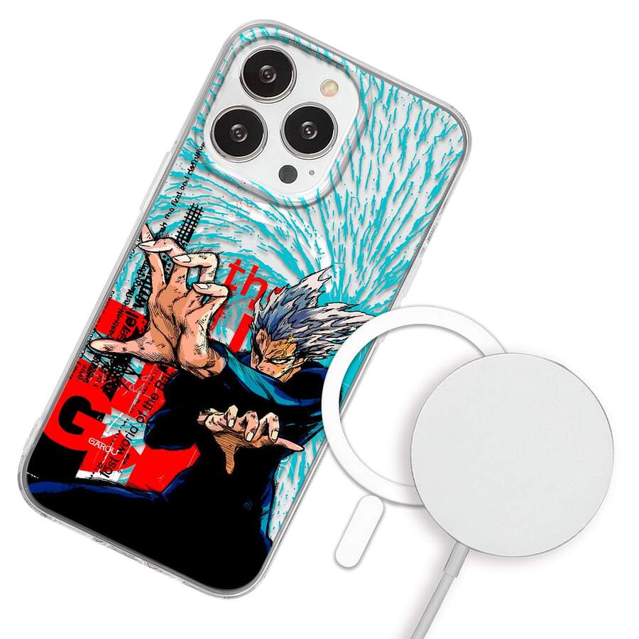Funda Compatible con iPhóne Un Puñch Maan Garrou Villano Nivel de Amenza Dios Anime Manga Protector Carcasa Anticaídas a Prueba De Golpes TPU. - transparente - Ver 1