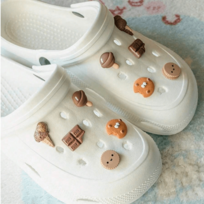 10 piezas Decoración de zapatos con comida, chocolate, helado, postre, decoración de zapatos con estilo lindo y femenino, accesorios de decoración de zapatos desmontables, accesorios de zapatos DIY divertidos, adecuados para decoración de zapatos de hombres y mujeres, decoración de vacaciones, meditación y decoración del hogar, decoración navideña, regalo perfecto