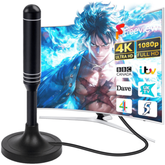 280 英里范围 2025 免费电视天线，支持 HDTV 4K 1080P 高清数字电视，高增益 VHF UHF 家用电视天线，易于安装，兼容新旧电视！