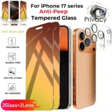 NNBILI Juego de 4 en 1 de protector de pantalla de privacidad + protector de lente (2 piezas), anti luz azul, anti arañazos, cobertura completa, verde degradado, material de vidrio templado, compatible con 13/14/15/16/17/Plus/Pro/Pro Max/17Air/16e Series, regalo de vacaciones, protección de privacidad, de pantalla - Gradiente - View 14