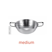 Zestaw garnków wojskowych w stylu koreańskim, srebrny garnek, koreański garnek do ramenu, garnek do zupy ze stali nierdzewnej, garnek do makaronu, garnek do owoców morza, odpowiedni do kuchenek indukcyjnych, garnek do makaronu instant, garnek do gotowania na gorąco - Prawdziwy kolor - Zobacz 16