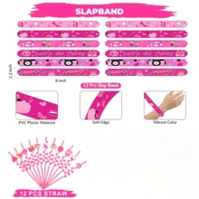 156 PCS Ultimate Pink Party Favors Set - Perfect For Birthdays And Pink Themed Celebrations, Includes Party Bags, Accessories And Toy Favors, Birthday Party Decorations - Hồng - Xem 7