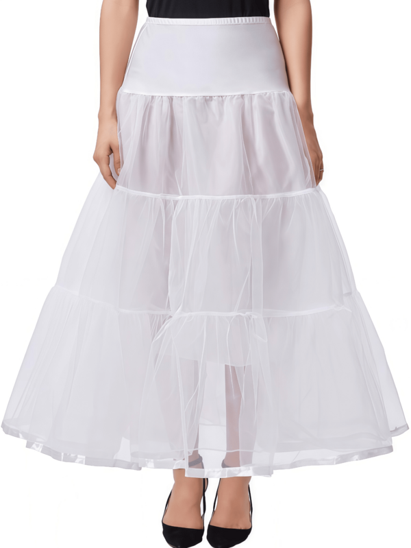 1pc Women's Floor-Length A-Line Petticoat Slip, Bridal Gown Underskirt, Christmas/New Year Dress, Soft Tulle Boneless Petticoat, Daily Short Petticoat, Maid Lolita Underskirt, 90cm Length