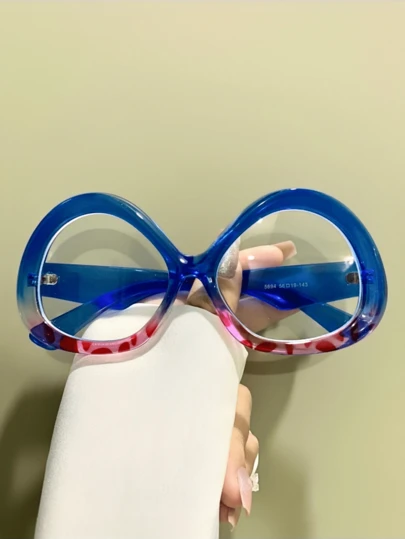 Novelty Glasses, Fashion Eyewear For Women, Metal Hinged PC Lenses