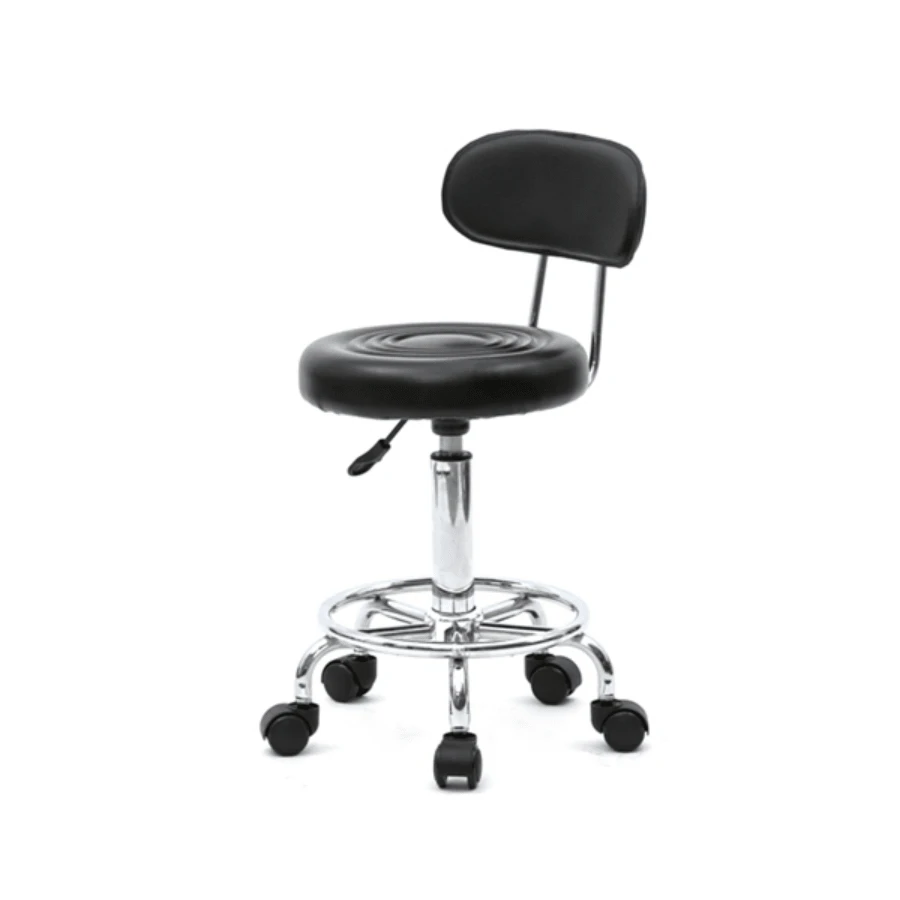 Stool With Wheels, Esthetician Lash Tech Pedicure Chair, Portable Office Rolling Adjustable Stool, Massage Swivel Salon Stools, Nail Salon Chairs For Tattoo Facial Spa (Black) - 黑色 - 查看 1