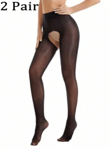 半双装女士性感开裆渔网袜