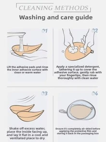 2pairs Invisible Bra Reusable Strapless Front Clasp Invisible Nipple Patches Women Backless Strapless Bra Seamless Self-Adhesive Silicone Nipple Cover Boob Pads Sticker Wedding Dress Lingerie Big Breasts And Small Breasts Are Suitable For No Stuffy Skin And No Curling. - Multicolor - View 10