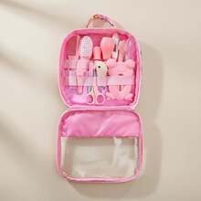 Kit De Aseo Para Bebé 13 En 1 Incluye 1 Cepillo Para Recien Nacidos 1 Peine Aspirador 1 Termometro Electronico 1 Medidor De Temperatura Del Agua 1 Dispositivo De Medicina De Alimentacion 1 Dientes De Masticacion 1 Cepillo De Dientes 1 Cuchara 1 Lima De Uñas 1 Cortauñas 1 Tijera 1 Herramientas De Aseo Para Recien Nacidos Cuidado Del Bebé Diseño Profesional Portatil Silicona Y Acero Inoxidable Excelente Material Resistente Y Duradero Oficina Trabajo Bonito Presente Cualquier Ocasion Regalo Para Estudiantes Regalo De Cumpleaños Regalo Para Navidad Regalo Dia Del Padre Regalo Dia Del Niño Regalo Dia De Las Madres Regalo Para Niños Y Niñas - Rosa - Ver 3