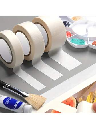 1 Roll Heavy Duty Masking Tape, White Industrial Tape, Artist Masking Tape, Removable, Universal Beige Tape For Drawing, Watercolor, Canvas Framing, Multipurpose Art & Craft Tape For Home, Office, School, DIY Art, 20m/65ft