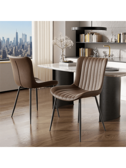 PU Living Room Chairs Brown, Blue, Set Of Moderne Art Leather Seats