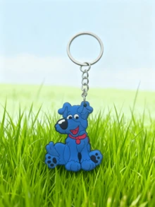 6 piezas Llaveros de perro de dibujos animados coloridos y lindos, disponibles en azul, verde y naranja, llavero de mascota lindo, decoración de bolso y llave de coche, regalo para amantes de los animales, pequeño regalo popular - Multicolor - Ver 3