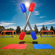 1 Cặp gậy và gậy đôi màu đỏ/xanh, gậy chiến đấu bơm hơi cho trò chơi trên bãi cỏ, trò chơi tiệc tùng ngoài trời tương tác, làm bằng nhựa bền, đồ dùng trò chơi bơm hơi PVC cho trò chơi trên bãi cỏ, trò chơi tương tác trên sàn, thích hợp sử dụng cả trong nhà và ngoài trời - Nhiều màu - Xem 2