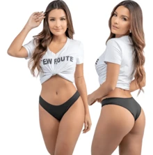 Kit 10 Calcinhas adulto microfibra tanga Conforto basico lisa moderno tendencia elastano