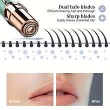 女士电动面部脱毛仪 - 无痛电动脱毛设备，带LED灯，便携式，适用于面部、唇部、腿部，无痛脱毛（本产品需自行购买电池） - 彩色 - 查看 5