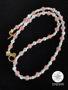 Collar abecedario rosa "ABC" Ternura, brillo y aprendizaje en un accesorio infantil de Taninos - Rosa - Ver 4