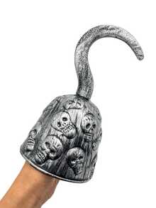 1pc Universal Plastic Skull Head Pirate Hook Toy Prop, Blow Molded Vintage Style Party Masquerade Pirate Hook Accessory, Performance Prop Weapon Pirate Hook Decor - Multicolor - View 5