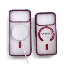 Transparent High-End Wine Red Framed Soft Silicone Magnetic Charging Protective Case, Shock-Proof, Ultra-Thin, Compatible With IPhone - Wine Red - View 9