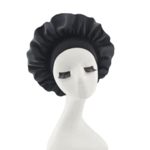 1 件奢华缎面丝绸睡眠帽 - 可调节舒适度，带系带 - 男女通用夜间护发 - 彩色 - 查看 15