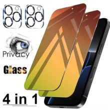 2 buah Pelindung Layar + 2 buah Pelindung Lensa Kamera, Kompatibel dengan iPhone 16 Pro Max, Pelindung Layar Privasi, Bahan Kaca Tempered, Kompatibel dengan 17/16/15/14/13/12/11 Pro Max 16e 17 Air, Pelindung Kaca Privasi Anti-Intip, Tanpa Cahaya Biru, Tanpa Gelembung, Anti Gores, Cakupan Penuh, Hijau Gradien (Nama Produk: Film Anti-Statik Gradien Warna-warni Pelindung Mata Anti-Intip) - MultiWarna - View 29