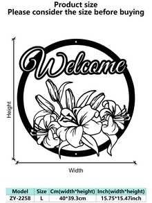 1pc Elegant Lily Flower Metal Wall Art, Abstract Outline Iron Decoration, Multipurpose Indoor/Outdoor Wall Hanging, Suitable For Housewarming, Holiday, Birthday Gifts, Collectible, Perfect For Garden Enthusiasts, Office, Living Room, Bedroom, Patio, Kitchen, Farmhouse Decor Room Decor Bedroom Decor Home Decor Wall Decor