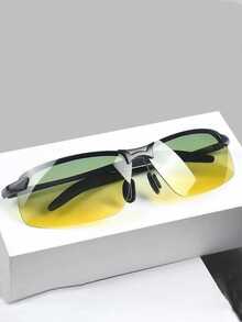 摩托车护目镜夜视驾驶眼镜提升驾驶安全偏光夜视护目镜变色太阳镜驾驶眼镜钓鱼太阳镜日夜皆宜驾驶眼镜，专业夜视驾驶眼镜，增强视野，防眩光，半框设计，为夜间驾驶和赛车爱好者提供保护和舒适佩戴体验（请注意尺寸是否合适） - 彩色 - 查看 8