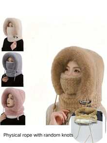3-In-1 Women's Plush Scarf, Neck Warmer And Ear Muff Riding Hat, Suitable For Outdoor Activities And Holiday Events, Winter Accessories, Cold Weather Gear, Comfortable Headwear, Snug Fit, Soft Fabric, Hand Wash Only, Multifunctional Accessory, Neck Warmer Hat, Suitable For Holiday Enthusiasts, Outdoor Enthusiasts, Winter Hat With Ear Flaps, Women's Ear Muffs, Women's Hat, Women's Winter Hat - Multicolor - View 15