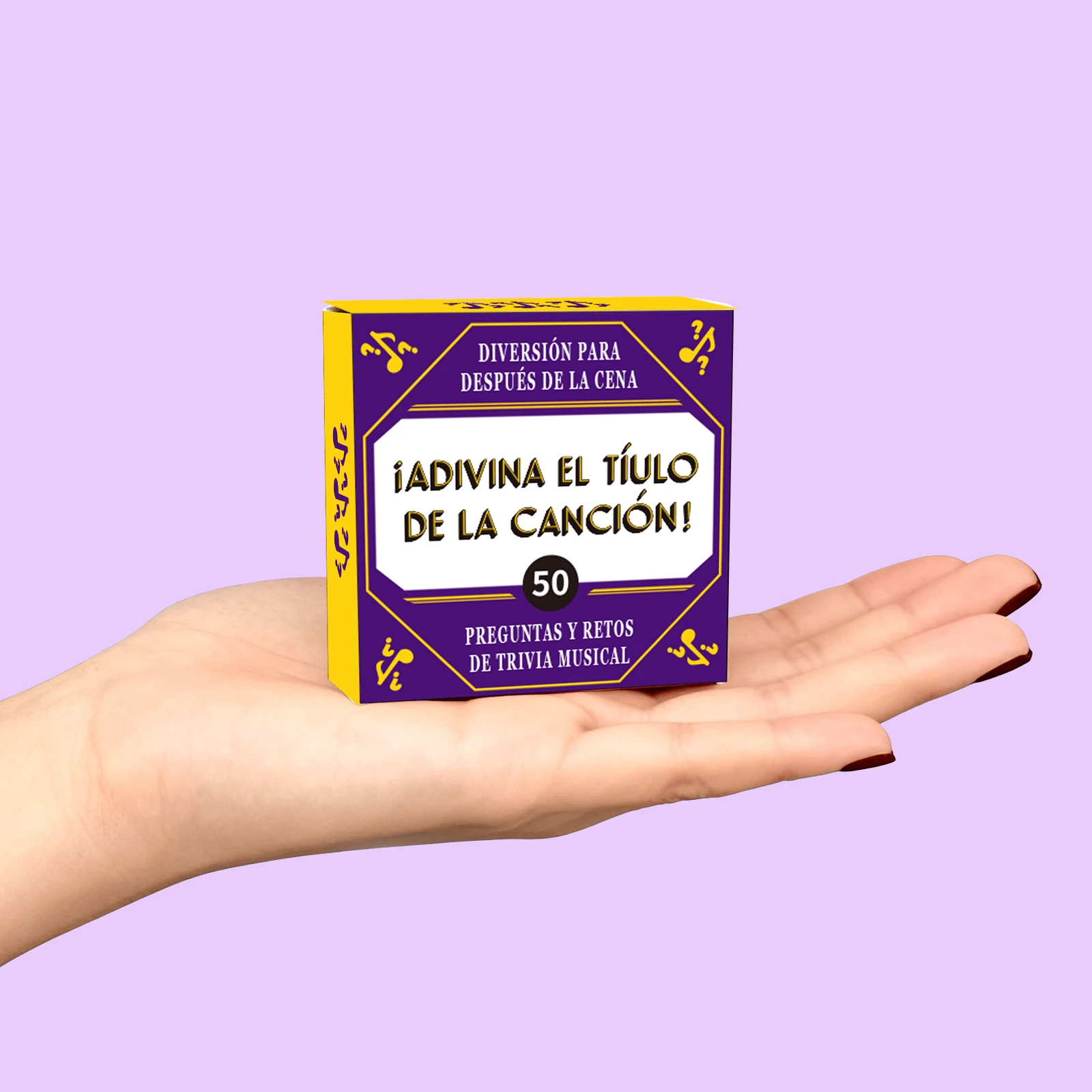 A Set Of Spanish Card Games, Containing 50 Cards, Is A Guessing Song Title Game That Promotes Family And Friend Gatherings And Emotional Exchanges. It Is Also An Excellent Choice For Christmas, Halloween And Other Holiday Gifts. Let You And Your Family And Friends Start A Music Knowledge Quiz Challenge - Purple - View 1