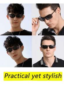 摩托车护目镜夜视驾驶眼镜提升驾驶安全偏光夜视护目镜变色太阳镜驾驶眼镜钓鱼太阳镜日夜皆宜驾驶眼镜，专业夜视驾驶眼镜，增强视野，防眩光，半框设计，为夜间驾驶和赛车爱好者提供保护和舒适佩戴体验（请注意尺寸是否合适） - 彩色 - 查看 10