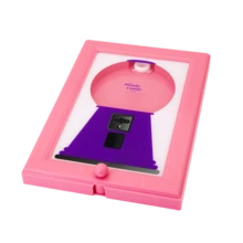Dispensador de caramelos cuadrado montado en la pared, marco de fotos dispensador de caramelos, frutos secos y aperitivos para mascotas con máquina de chicle integrada - Rosa - Ver 9