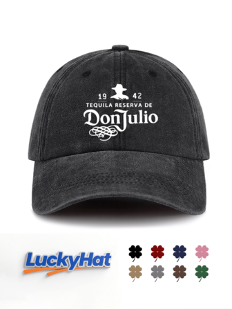 1 Pc Donjulio Print Washed Baseball Cap For Men&Women, Classic Casual Stylish Vintage Soft Sweatband Adjustable Size Lightweight Versatile Vintage Dad Hat, Suitable For Outdoor Sports Daily Wear Party Vacation Beach Holidays Perfect As A Gift For Families And Friends