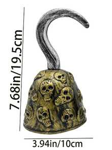 1pc Universal Plastic Skull Head Pirate Hook Toy Prop, Blow Molded Vintage Style Party Masquerade Pirate Hook Accessory, Performance Prop Weapon Pirate Hook Decor - Multicolor - View 3
