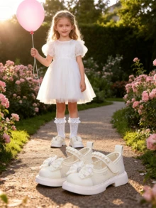 女童防水轻便平底乐福鞋，公主英伦风便士鞋，新款厚底女童休闲皮革乐福鞋，防滑英伦风彩色儿童厚底鞋，公主光面平底牛津鞋，适合女童，四季皆宜。