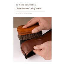 【清洁护理刷】家用沙发真皮座椅刷、汽车清洁刷、山毛榉木马毛鞋刷、鞋履护理产品、皮革清洁工具、马毛刷 - 彩色 - 查看 5