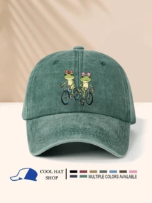 1pc Washed Casual Baseball Cap With 4 Cute Sea Turtle Design, Fashionable & Versatile, Sun Protection, Suitable For Outdoor Sports, Adventure, Beach Vacation, Unisex